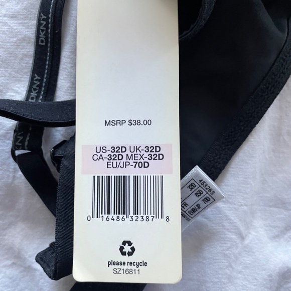 DKNY Demi Bra 32D Black style # 453263 NWT - Picture 3 of 4